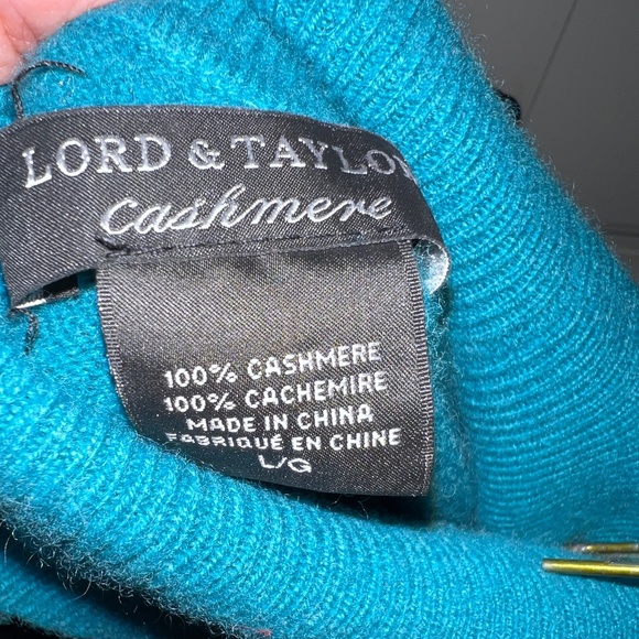 Cashmere Teal Blue Sweater by Lord & Taylor - Picture 3 of 3